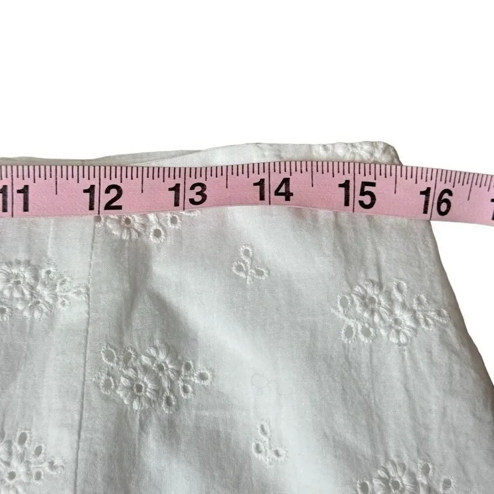 More To Come Samantha Eyelet White Mini Skirt XL FLAWS